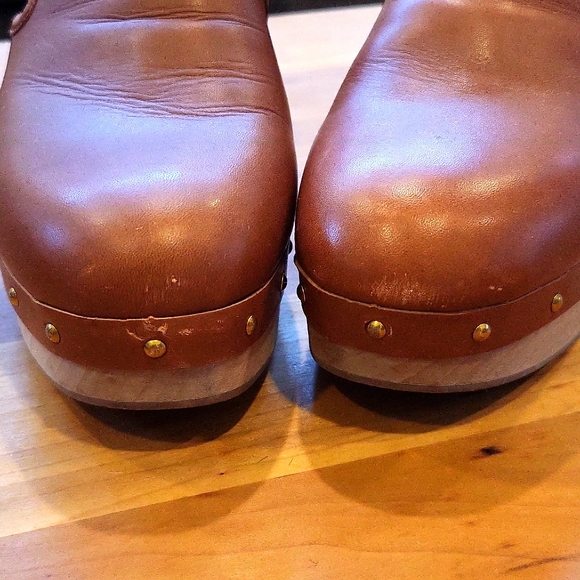 J. Crew Leather Clogs for Women Warm Sepia Brown 6.5 - Picture 4 of 13